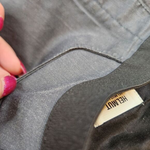 Helmut Lang Charcoal Grey Waxed Coated Denim Pull-on Legging Pants Sz 27 - Picture 12 of 12